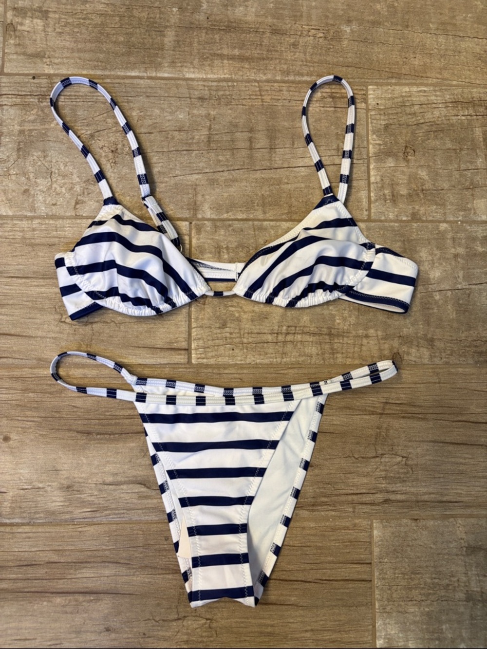Musier Paris Striped Navy & White Bikini Set- NWT - Picture 2 of 7